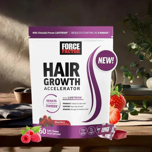 Suplemento masticable acelerador del crecimiento del cabello, sabor frutos rojos | Clínicamente comprobado